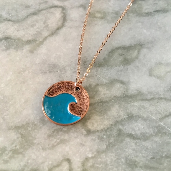 Crest Wave Copper Coin Surf Outfitters Necklace - Picture 5 of 8